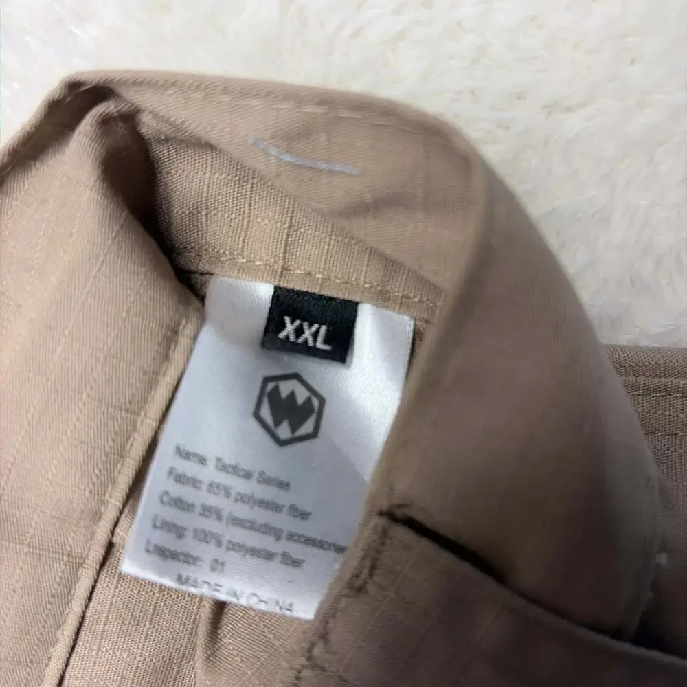 Tactical Pants Khaki Tan Outdoor Hiking Military RipStop Cargo Pants Men’s XXL
